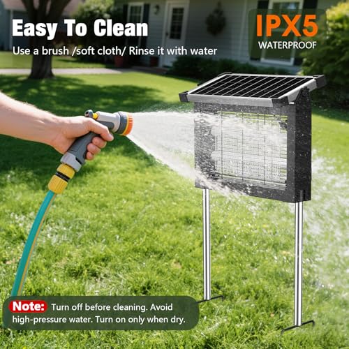 ZECHUAN Solar Bug Zapper Outdoor, Rechargeable Mosquito Zapper - color: Black