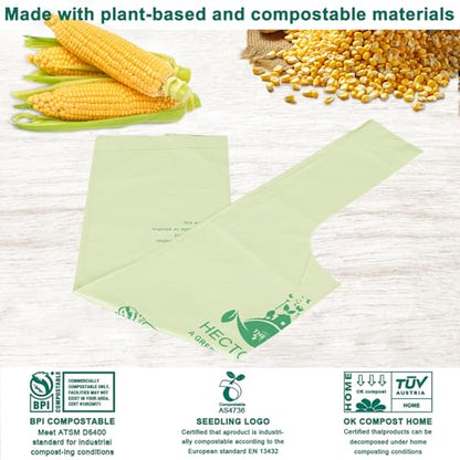 HECTOLIFE 1.6 Gallon 100 Count Compostable Bags Handle Tie - style: 1.6 Gal (100 Count)