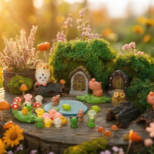 42 Pcs Mini Fairy Garden House Landscape Accessories Kit