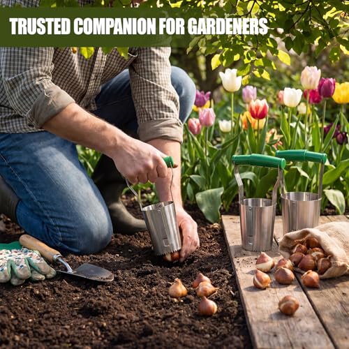SiliFine 3 Sizes Bulb Planter Set, 4.5, 3.7, 2.8 Inch, Depth Markers