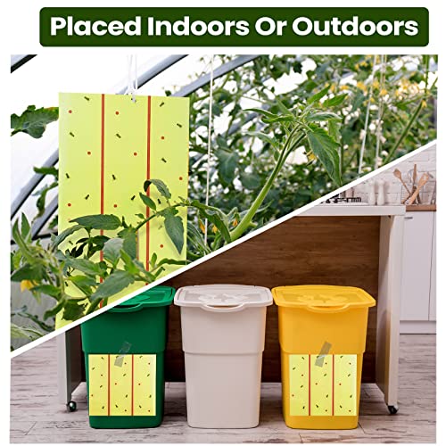 Qualirey 2 Pcs Giant Flypaper Fly Traps, 295ft Sticky Yellow and Green - color: Yellow