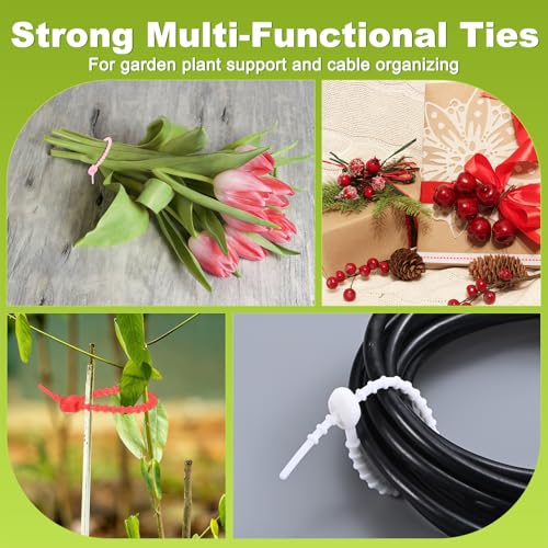 M METERXITY 48-Pack Adjustable Plant Ties, 4.7/5.9/6.7/8.2 Inch Silicone Flexible Multi-Function Garden Twist Tie for Crafts/Gift Wrapping/Gardening Plants, Reusable Support Twine [Yellow] - color: Yellow