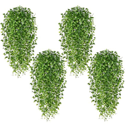 Waipfaru 4Pcs Artificial Hanging Plants, Fake Vines Boston Ivy - color: Boston Ivy, size: 4Pcs Plants
