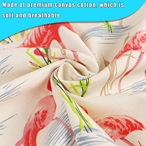 LOLOMLO Oversize Canvas Cotton Apron, Extra Large Aprons with Long Strap, Adjustable Neck Tear Resistant Plus Size aprons - color: Flamingo