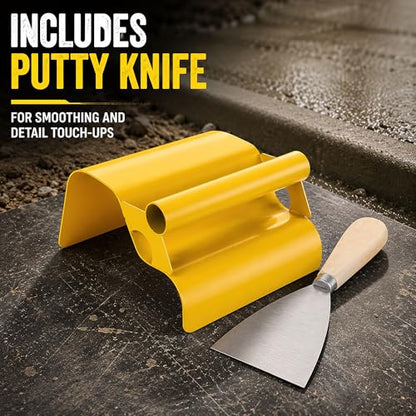Concrete Curb Trowel, Stainless Steel Curb Tool with Putty Knife