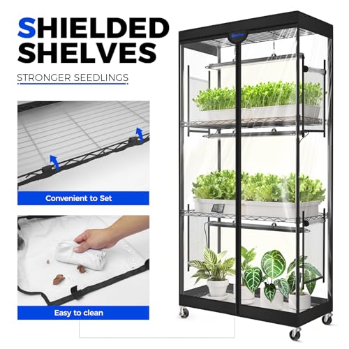 Barrina LP750 Indoor Greenhouse with Grow Light, 4 Tier Stand with Tent - color: 5000K, size: LP750-H59.1