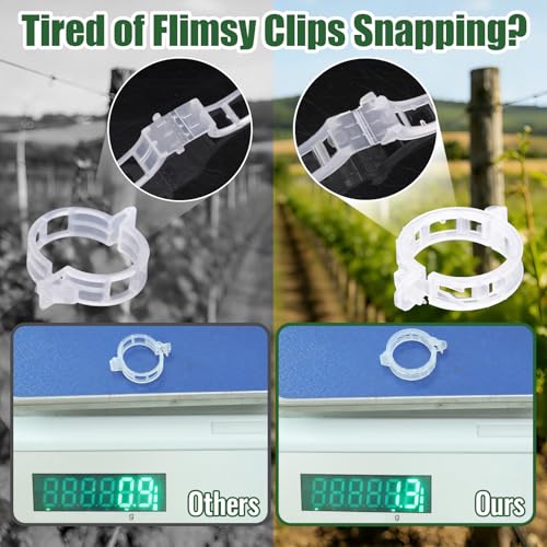 300Pcs Thickened Tomato Clips, Plant Support Clips Plastic Trellis Clips - color: White