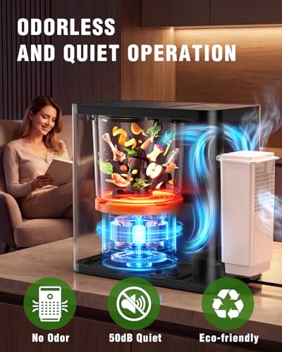 Growell Electric Composter for Kitchen, 3.2L Indoor Countertop Compost Bin - color: Black