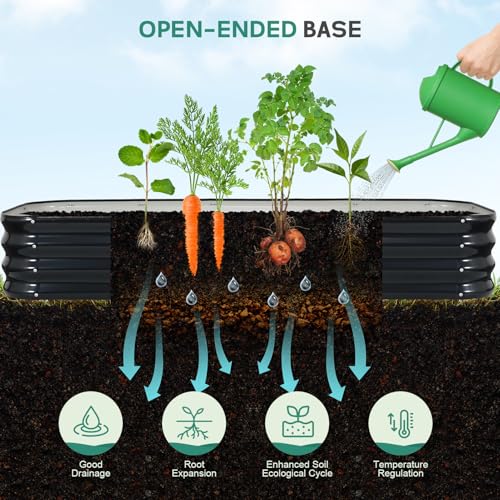 4 in 1 Galvanized Raised Garden Bed, 6x2x1ft, 2Pack, Grey - color: Gray, size: 6x2x1ft (2packs)
