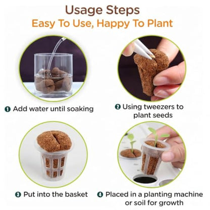 150PCS Seed Starter Plugs, Grow Sponges Compatible with Hydroponic Trays