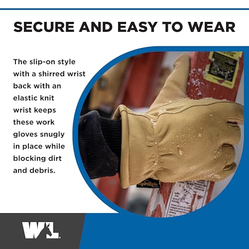 Wells Lamont Men's Insulated HydraHyde Work Gloves, Grain Cowhide, Large - size: Large, style: Glove