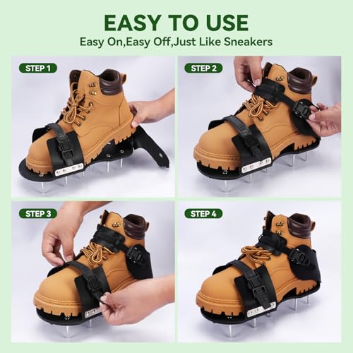 HFH Lawn Aerator Shoes with 1-3/4" Spikes, Wrench & Ratchet Buckles