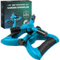 Joeys Garden Rotating Lawn Sprinkler for Yard & Kids, 360° Coverage, Blue - color: BLUE