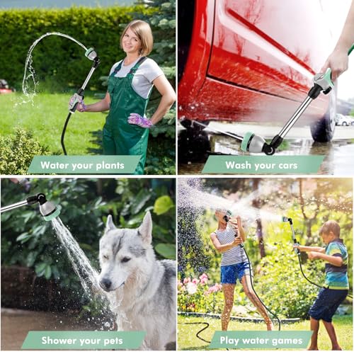 RESTMO Heavy Duty Metal Hose Wand, Watering Wand for Garden Hose - color: Cyan