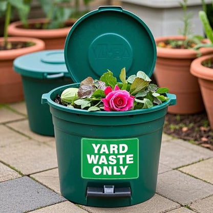 10 Pack Yard Waste Only Stickers for Trash Cans 10 × 7 Inches