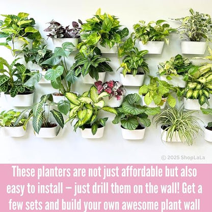 LaLaGreen Outdoor Rail Planter (11.8 in, 8 Pack) White Metal Fence Buckets - size: 11.8" (30 cm) x 8 Pack
