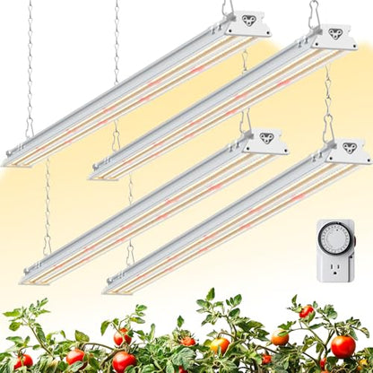 Barrina TX-S60 4FT Grow Light, 240W(4 x 60W, 1680W Equivalent), Timer - color: GrowForce Spectrum, size: 4FT-60W-4P