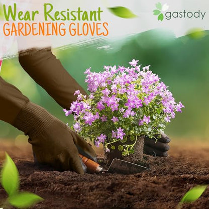 Long Sleeve Gardening Gloves for Women & Men, Long Cuff Garden Gloves - color: Black and Brown, size: Small