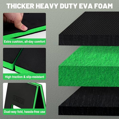 Foldable Extra Thick Kneeling Pad, 1 Pack, Green,20.4 x 11.8 in - color: Green & Black