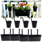 8 Pack Mixed Size Metal Fence Planters Set with Detachable Hooks, Black - color: Black, size: Oval*4 + Round*4
