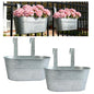 2 Pack 12" Galvanized Hanging Railing Planters with Hooks and Drainage - size: 12 Inch