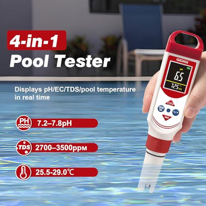 pH EC Meter for Hydroponic, Digital pH TDS EC ppm Tester
