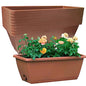 QPEY Window Box Planter, 10PC 17In Red Plastic Flower Box for Outdoor - color: Red