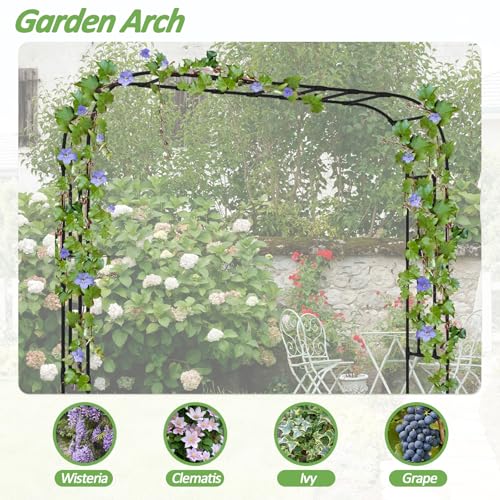 Thickened Metal Garden Arch-126L*94.5"H,Trellis for Climbing Plants Outdoor - size: 126（L）*94(H)*16(W)IN