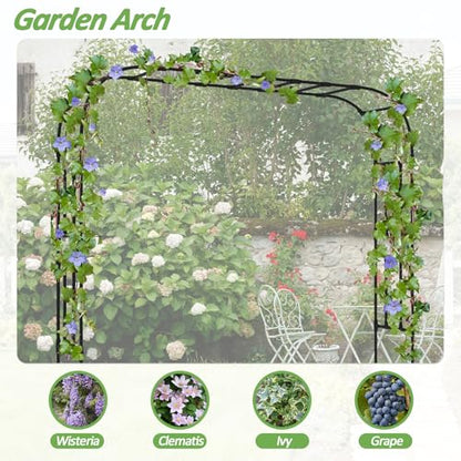 Thickened Metal Garden Arch-126L*94.5"H,Trellis for Climbing Plants Outdoor - size: 126（L）*94(H)*16(W)IN