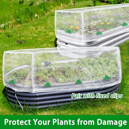 Garden Netting for Raised Beds, Plant Covers Garden Protection Bird Netting - size: 96x48x12 in