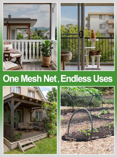 10x20ft Strong PP Nanocomposite Mosquito Net Garden Netting, Black - color: Black, size: 10x20 FT