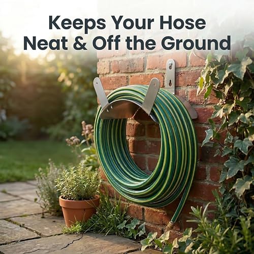 Gardzen 304 Stainless Steel Garden Hose Holder, Heavy Duty Wall Mounted Hanger, Rust-Resistant Outdoor Storage Rack for Backyard, Fence, Garage & Shed - size: 304 Stainless - 1 Pack