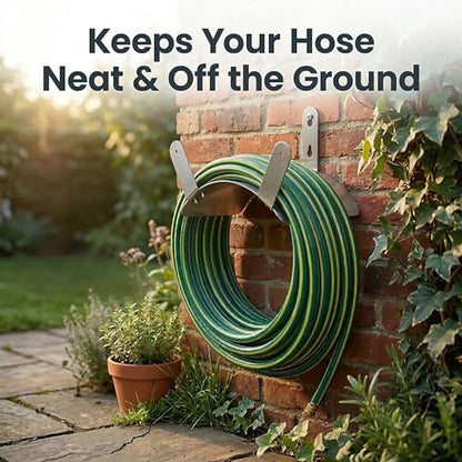 Gardzen 304 Stainless Steel Garden Hose Holder, Heavy Duty Wall Mounted Hanger, Rust-Resistant Outdoor Storage Rack for Backyard, Fence, Garage & Shed - size: 304 Stainless - 1 Pack