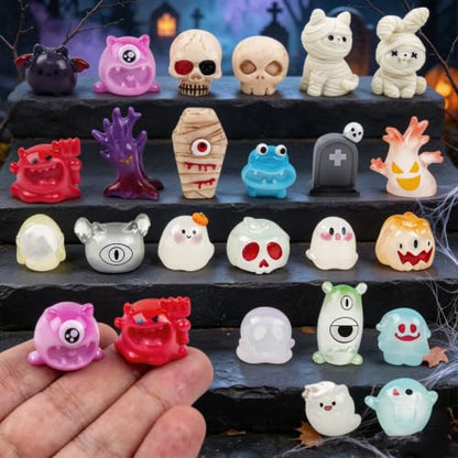 23PCS Halloween Mini Resin Figures, 23 Styles Halloween Figurines - color: Halloween Fixed-e