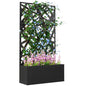 Outsunny Metal Raised Garden Bed with Trellis, Irregular Line Cut-Outs - style: Irregular Line Cut-Outs