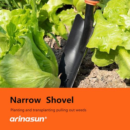 Garden Tool Set, 4 Pieces, Including 2 Shovels &1 Rake &1 Cultivator, Rust-Resistant lron Tools, Rubber Grip Handles