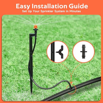 360 Degree Drip Sprinkler Heads: Drip Emitters with 12" Stake, 20 Pack - color: 20pcs 360° Micro Sprinkler Heads