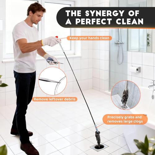 Flexible Grabber Tool (4 Claws), Snake for Shower Drain with Tweezers - color: 24 inches