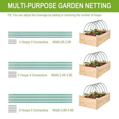Garden Hoops for Raised Beds - Rust-Free Fiberglass Garden Hoops Support