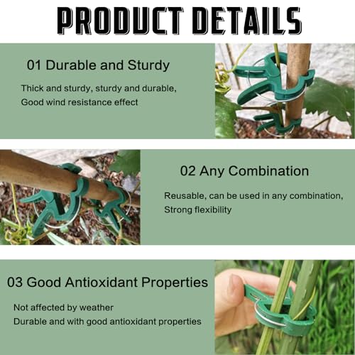 Plant Support Clips, 80 PCS, 2 Sizes