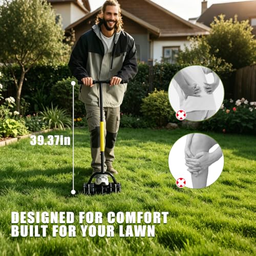 Manual Aerator Lawn Tool with 17 Spikes