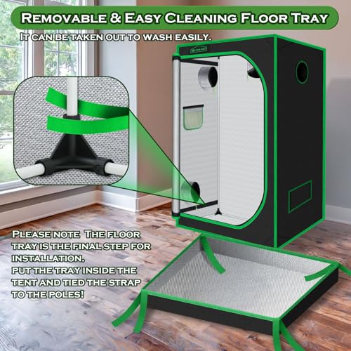 60"x60"x78" 600D Mylar Hydroponic Growing Tents 5x5 - size: 60"x60"x78"