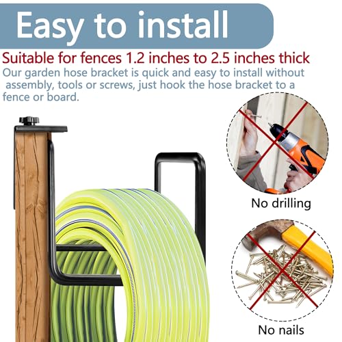 Adnee 2 Pack Garden Hose Holder, Heavy Duty Wall Mount Hose Hanger