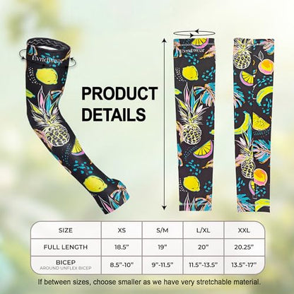 Evridwear Gardening Sleeves,UV Protection Cooling Arm Sleeve Women Men - color: Tropical Fruits, size: Large/Extra Large
