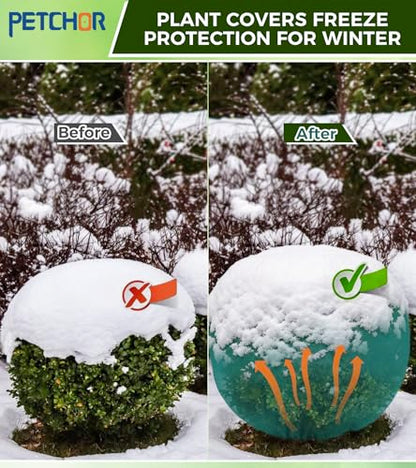 4PCS Winter Plant Covers Freeze Protection for Outdoor Plant 39x39″ - color: Green