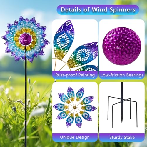 Large Wind Spinners Outdoor 82.8 Inch,Wind Spinner for Yard & Garden
