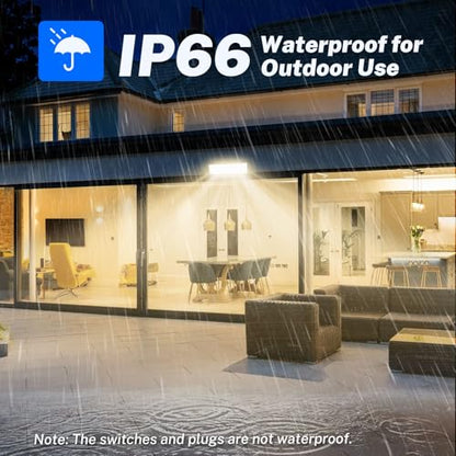 100W LED Shop Light, 3000K Warm White Plug in Garage Light IP66 Waterproof - size: Warm 1pcs