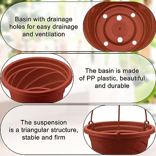 Tioncy 50 Pcs Plastic Hanging Baskets Planter Hanging Pot, Coffee, 6.7inch - color: Coffee, size: 6.7inch