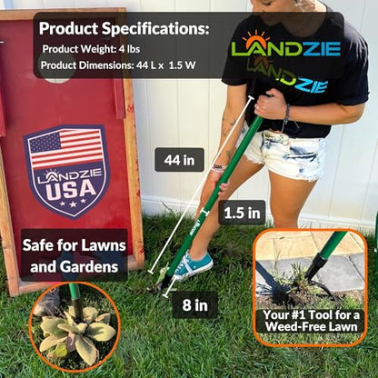Landzie - Weed Puller Tool 55", Stand Up Weeder with Long Handle