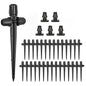30Pcs 360° Adjustable Drip Drippers, Double Lock Emitters 1/4 Tubing - color: Black